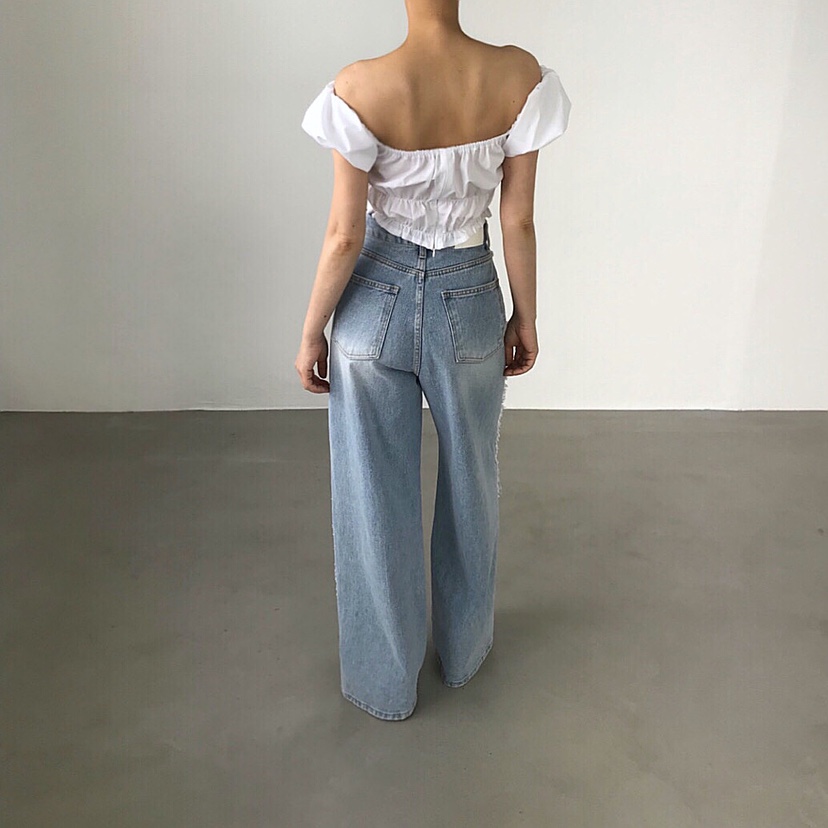 2TWO MOON韓國代購㊣女士新款職業人氣熱賣襯衫蕾絲衫泡泡袖2TWO MOON襯衫/蕾絲衫