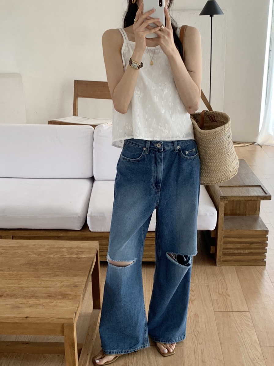 WOOD東大門㊣直郵女裝新品時尚休閑真品25春夏吊帶背心蕾絲緊身WOOD吊帶/背心