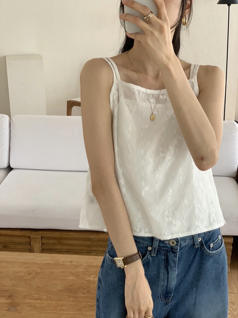 WOOD東大門㊣直郵女裝新品時尚休閑真品25春夏吊帶背心蕾絲緊身WOOD吊帶/背心