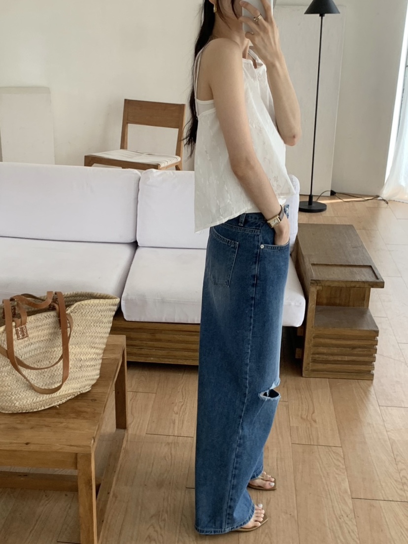 WOOD東大門㊣直郵女裝新品時尚休閑真品25春夏吊帶背心蕾絲緊身WOOD吊帶/背心