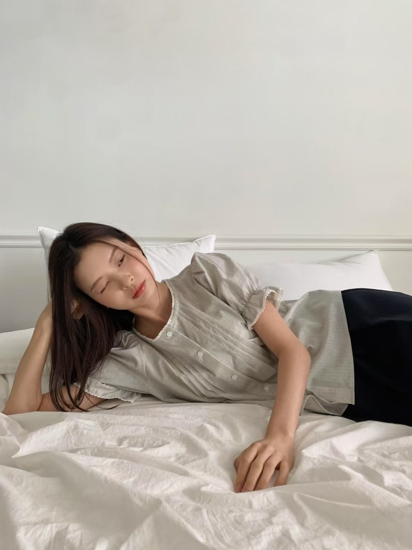 ANOU韓國代購㊣女士新款25春夏推薦人氣真品休閑襯衫蕾絲衫ANOU襯衫/蕾絲衫