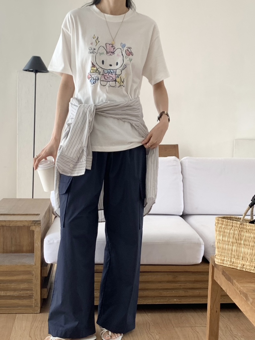 WOOD東大門㊣直郵女士新款職業推薦休閑真品25春夏時尚人氣T恤WOODT恤