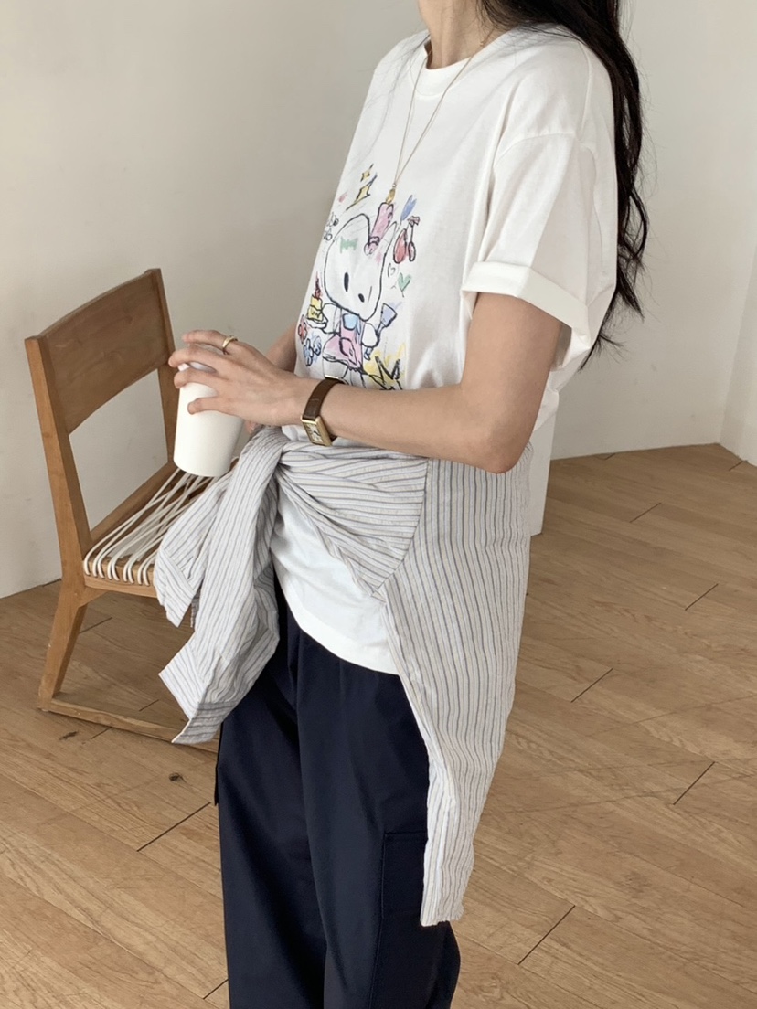 WOOD東大門㊣直郵女士新款職業推薦休閑真品25春夏時尚人氣T恤WOODT恤