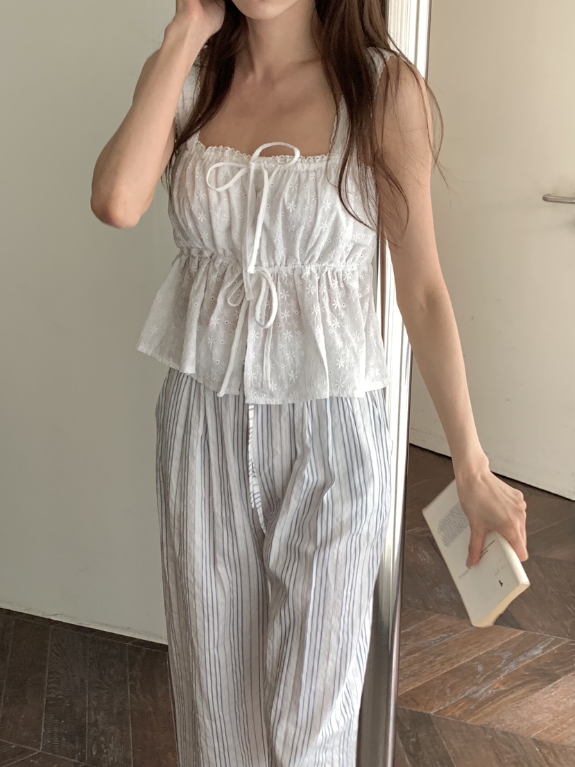FRILL-T韓國直郵㊣女裝新款人氣休閑熱賣25春夏職業吊帶背心FRILL-T吊帶/背心