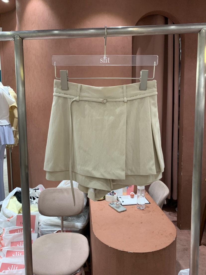 SLIT東大門㊣直郵女裝新品人氣職業休閑熱賣時尚裙褲含腰繩SLIT裙褲圖色2