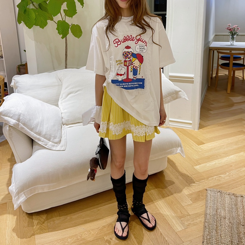 BOUTIQUE-L韓國直郵㊣女士新品休閑真品25春夏推薦人氣T恤BOUTIQUE-LT恤