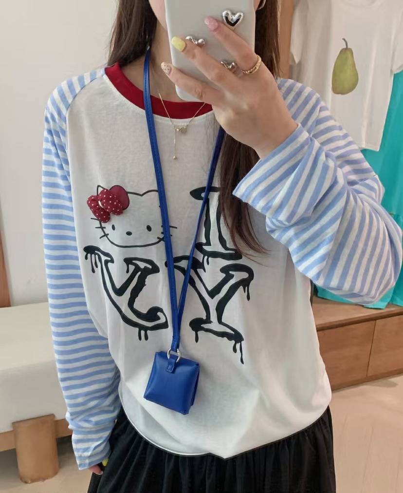 SYMBOL韓國代購㊣女士新款推薦時尚真品25春夏休閑職業長袖T恤SYMBOL長袖T恤