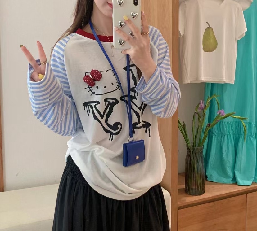 SYMBOL韓國代購㊣女士新款推薦時尚真品25春夏休閑職業長袖T恤SYMBOL長袖T恤圖色2