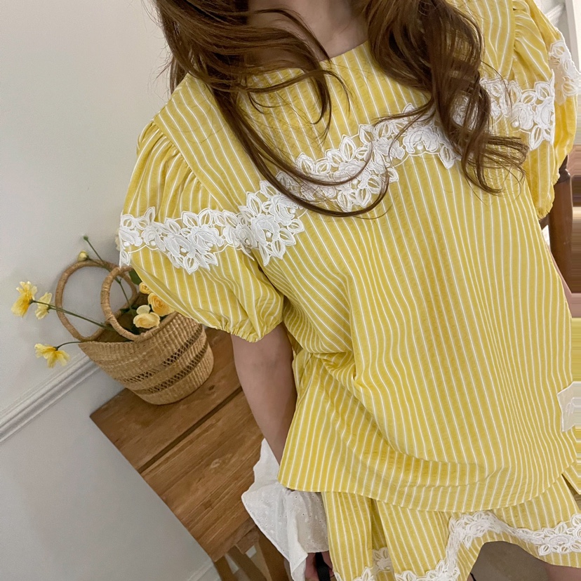 BOUTIQUE-L韓國代購㊣女士新品熱賣職業25春夏推薦襯衫蕾絲衫BOUTIQUE-L襯衫/蕾絲衫