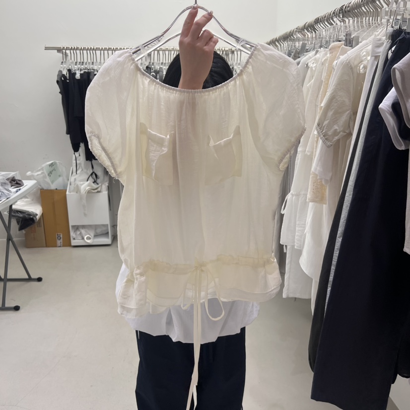 PADO韓國代購㊣女士新款25春夏人氣真品推薦熱賣襯衫蕾絲衫PADO襯衫/蕾絲衫圖色1