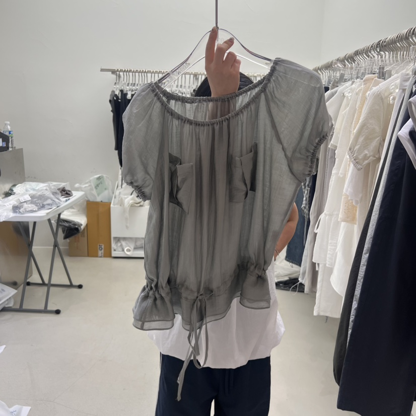 PADO韓國代購㊣女士新款25春夏人氣真品推薦熱賣襯衫蕾絲衫PADO襯衫/蕾絲衫圖色2