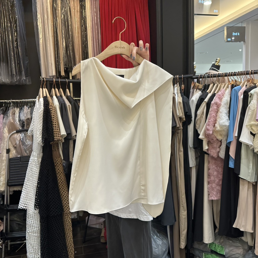 HERISH韓國直郵㊣女裝新品時尚真品熱賣推薦職業吊帶背心緞面Herish吊帶/背心