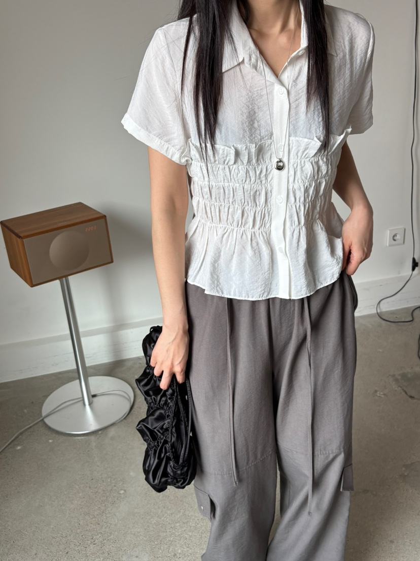 Verbena東大門㊣代購女士新款職業真品時尚25春夏襯衫蕾絲衫Verbena襯衫/蕾絲衫