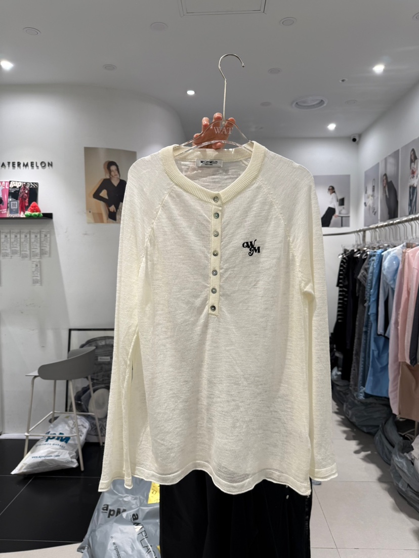 WATERMELON東大門㊣直郵女裝新品25春夏人氣休閑針織衫紐扣WATERMELON針織衫