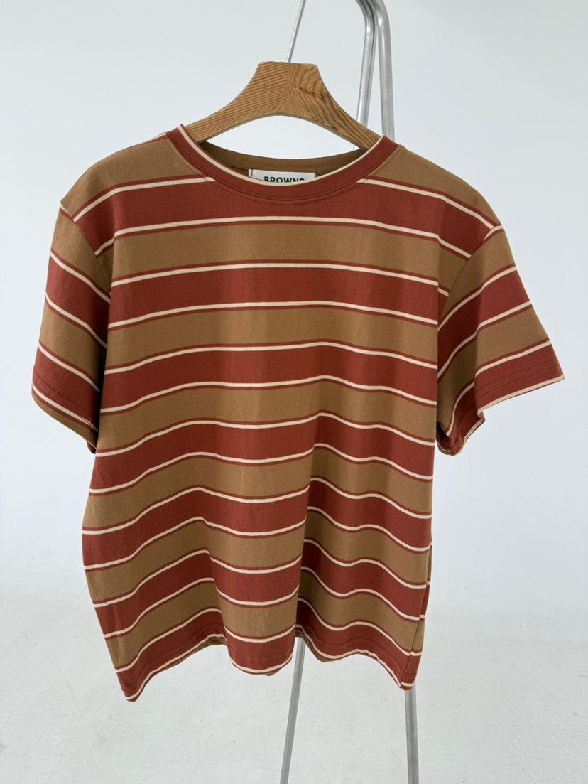 BROWNS-P韓國代購㊣女裝新品25春夏職業真品時尚休閑推薦T恤BROWNS-PT恤圖色2