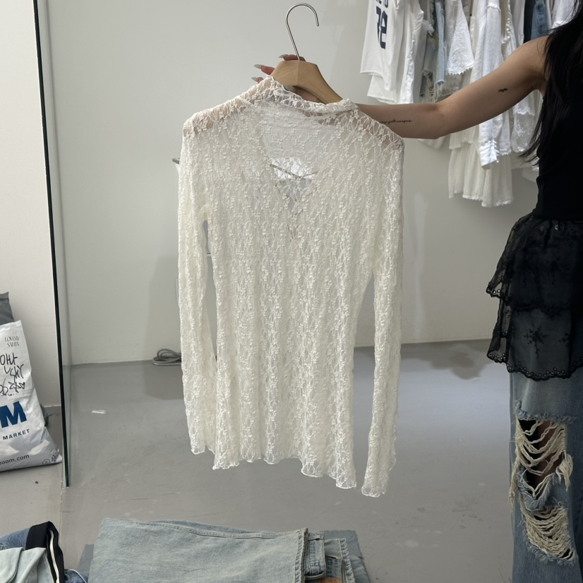 VAULT東大門㊣實拍女裝新品人氣25春夏推薦時尚襯衫蕾絲衫蕾絲VAULT襯衫/蕾絲衫