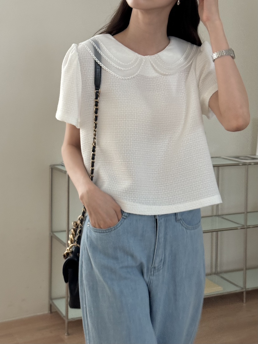 TIZZI韓國代購㊣女士新款熱賣真品25春夏職業休閑襯衫蕾絲衫TIZZI襯衫/蕾絲衫