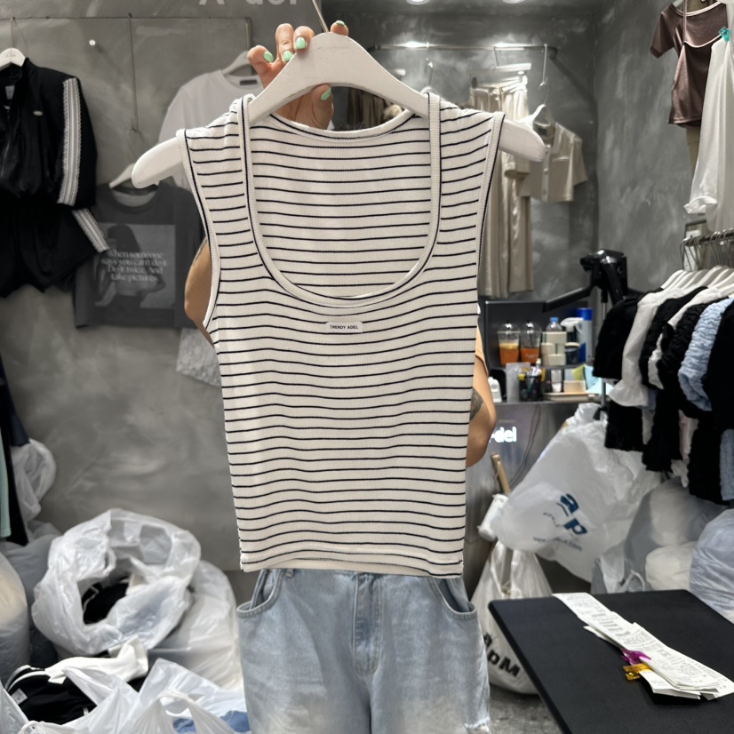 A-DEL東大門㊣實拍女士新款時尚25春夏休閑熱賣真品吊帶背心A-DEL吊帶/背心