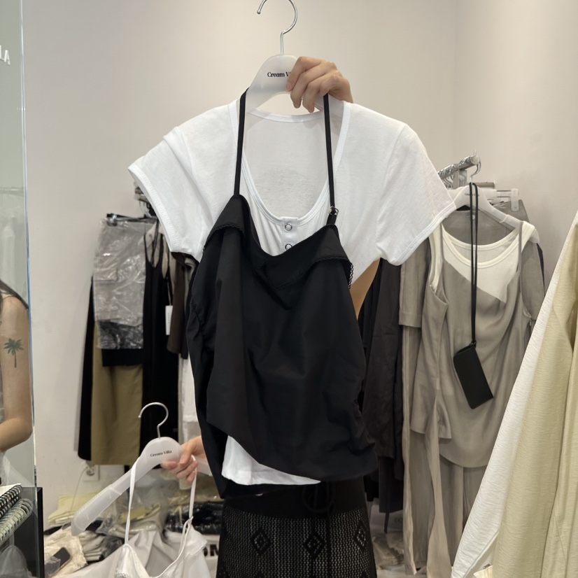 CREAM VILLA東大門㊣直郵女裝新品休閑吊帶背心CREAMVILLA吊帶/背心圖色2