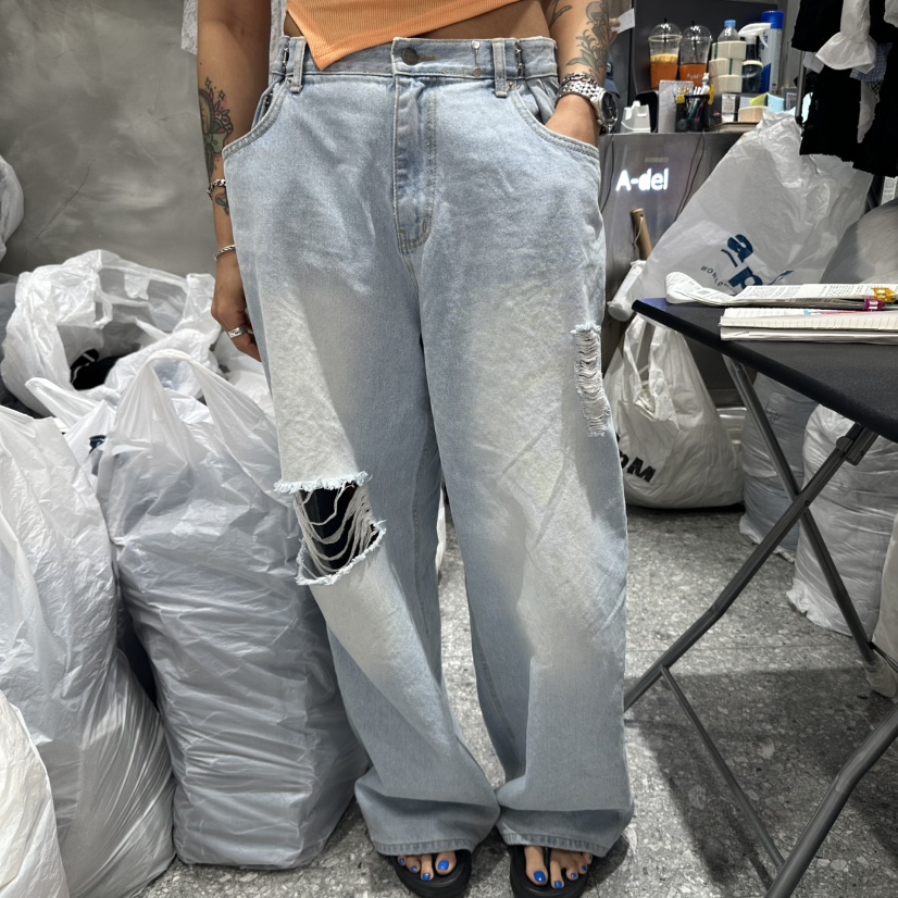 A-DEL韓國直郵㊣女士新款25春夏熱賣真品休閑推薦時尚牛仔褲A-DEL牛仔褲