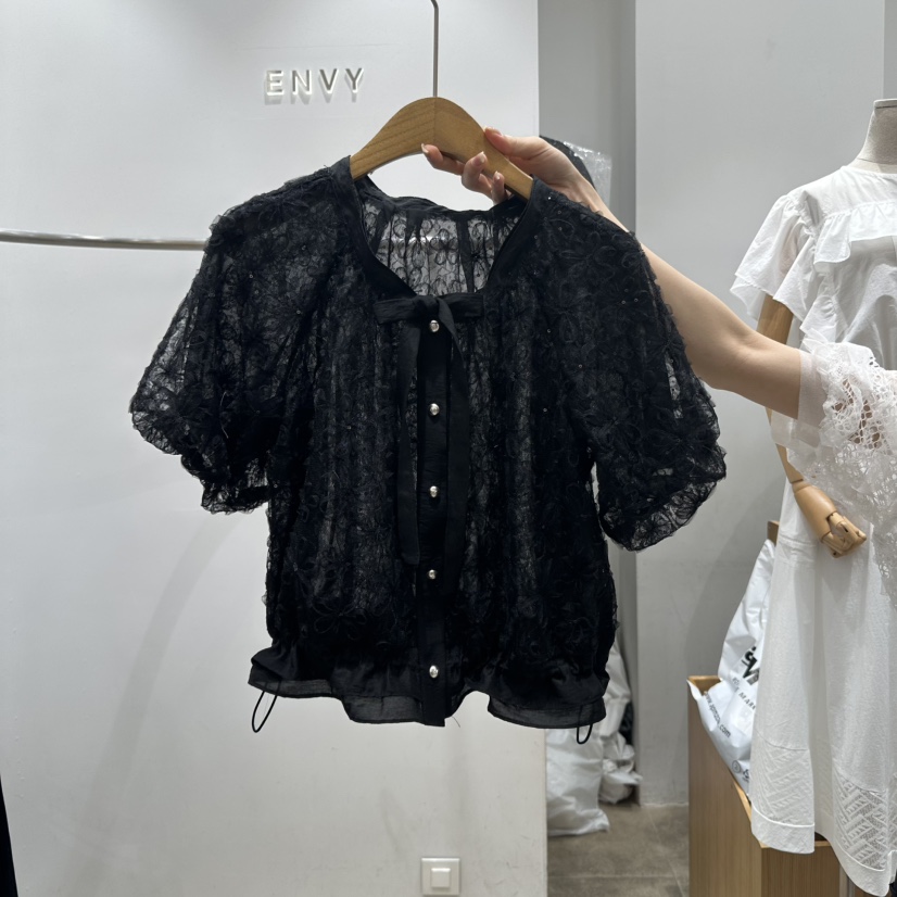 ENVY韓國代購㊣女士新品推薦時尚25春夏休閑人氣襯衫蕾絲衫ENVY襯衫/蕾絲衫圖色2