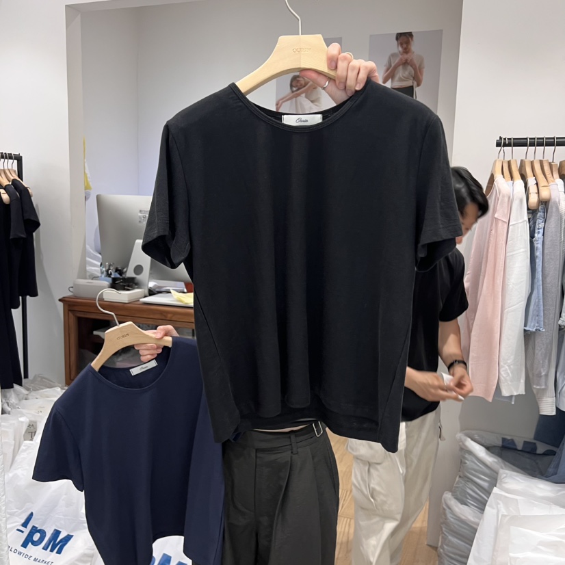 OURIN東大門㊣實拍女裝新品25春夏真品時尚休閑推薦職業T恤OURINT恤圖色3