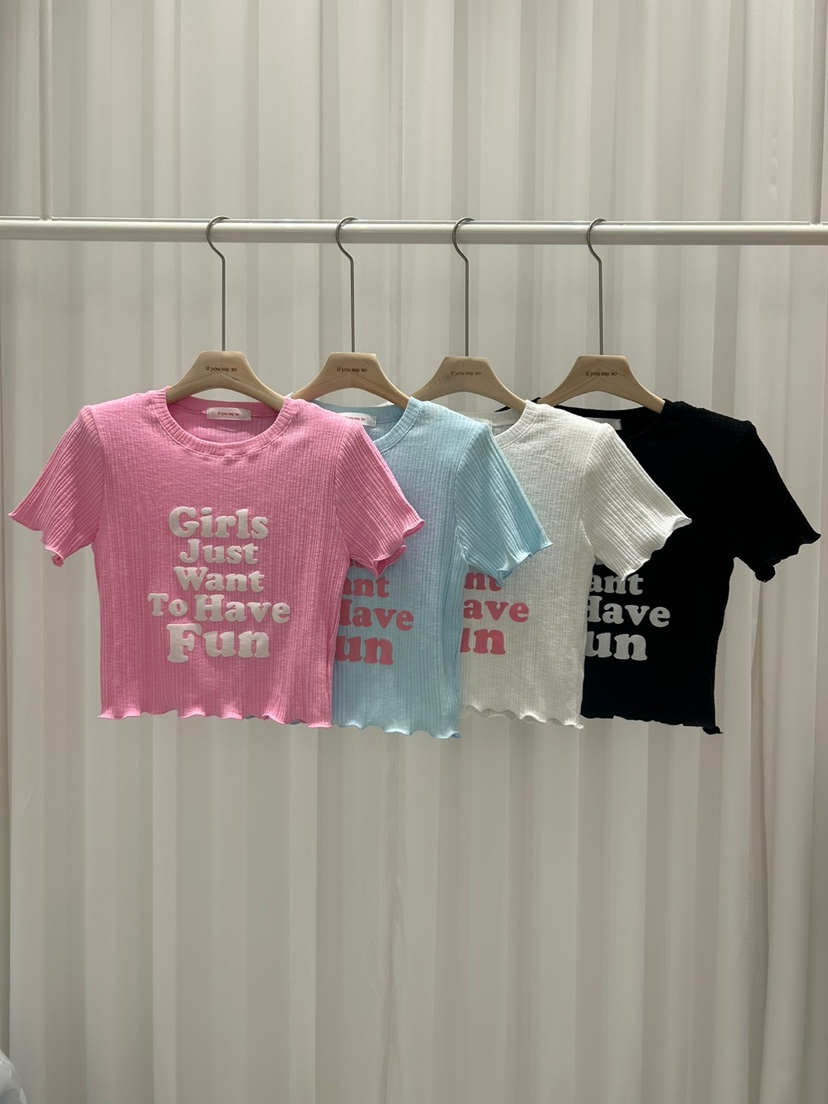 IF YOU SAY SO東大門㊣實拍女士新品25春夏休閑推薦人氣T恤IF YOU SAY SOT恤