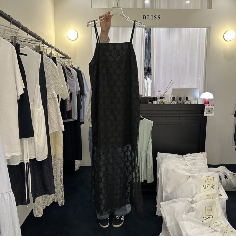 BLISS韓國代購㊣女士新款25春夏真品人氣時尚推薦休閑連衣裙BLISS連衣裙圖色2