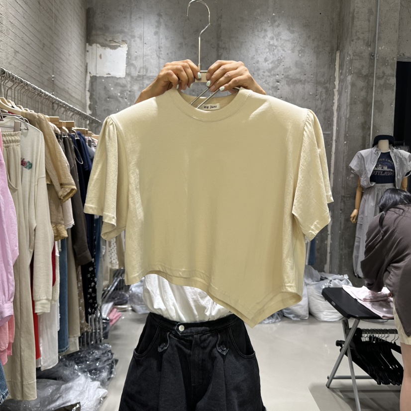 JUNI韓國直郵㊣女裝新品時尚人氣真品25春夏職業熱賣休閑T恤my juniT恤圖色4