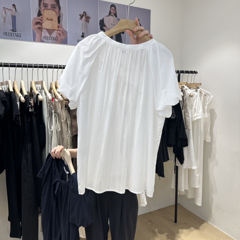 OVERTAKE韓國代購㊣女士新款真品熱賣人氣推薦25春夏襯衫蕾絲衫OVERTAKE襯衫/蕾絲衫