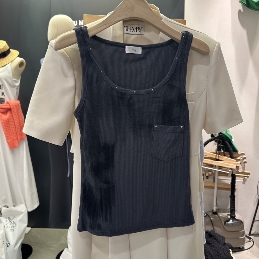 UNA/THE MAY東大門㊣代購女裝新款休閑真品推薦吊帶背心口袋THEMAY/UNA吊帶/背心圖色4