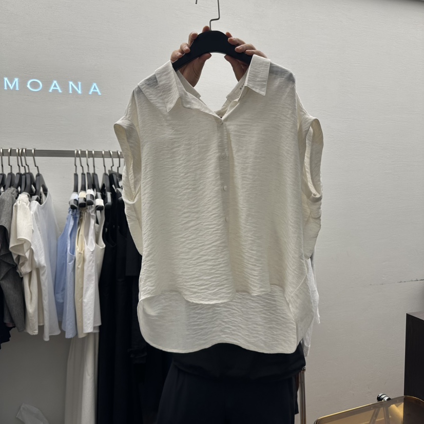 MOANA東大門㊣直郵女士新款人氣時尚真品25春夏職業襯衫蕾絲衫MOANA襯衫/蕾絲衫
