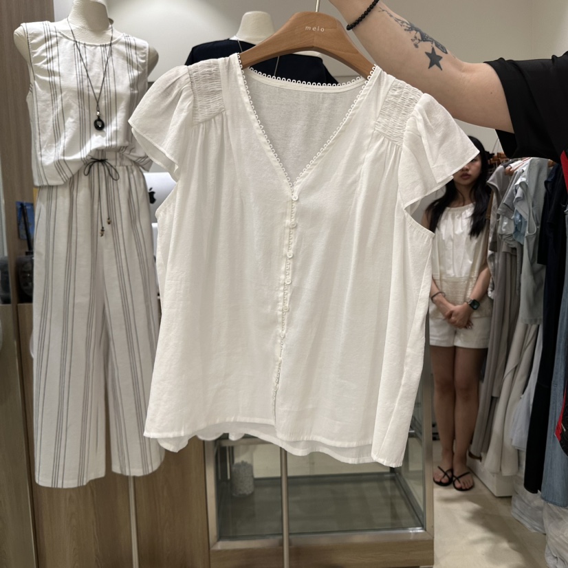 MELO東大門㊣實拍女士新品人氣時尚休閑真品熱賣襯衫蕾絲衫MELO襯衫/蕾絲衫圖色2