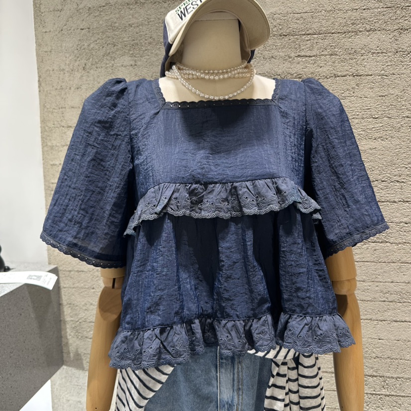 JUNI韓國直郵㊣女士新品真品人氣時尚熱賣推薦職業襯衫蕾絲衫my juni襯衫/蕾絲衫圖色2