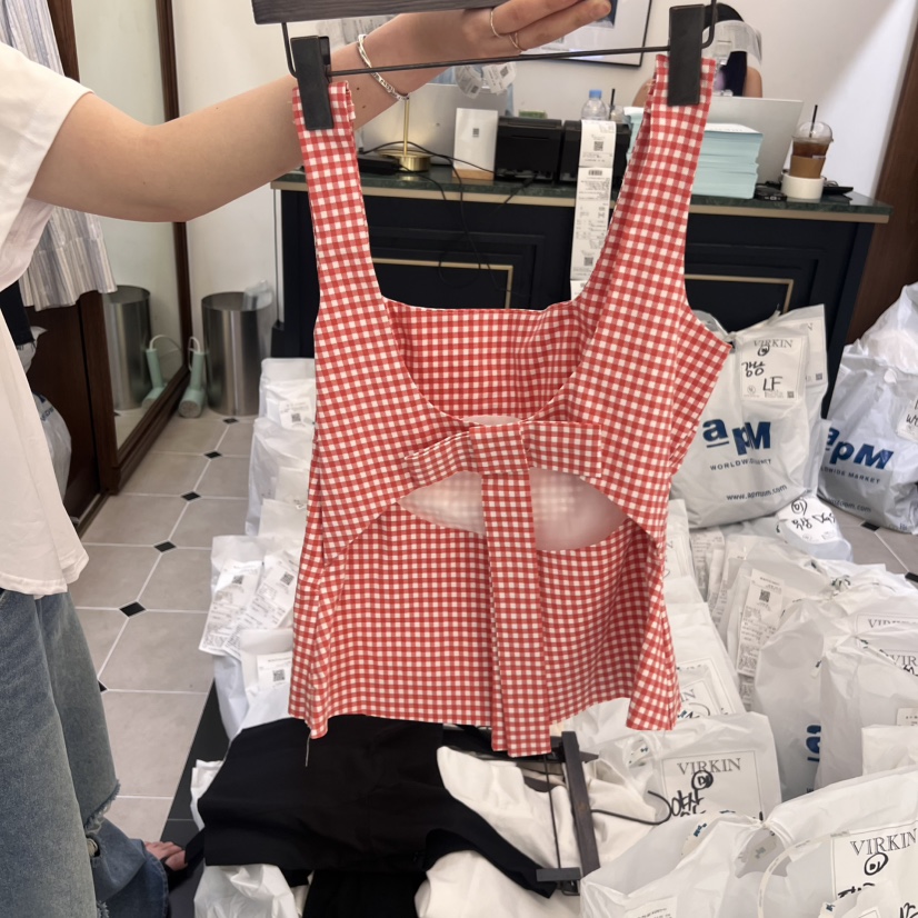 VIRKIN韓國代購㊣女士新品真品時尚職業人氣熱賣25春夏吊帶背心VIRKIN吊帶/背心