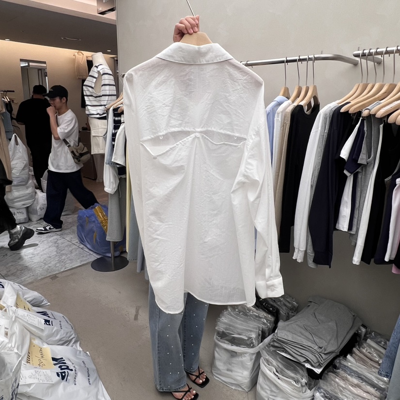 MURR韓國直郵㊣女裝新品推薦熱賣真品人氣時尚襯衫蕾絲衫紐扣MURR襯衫/蕾絲衫