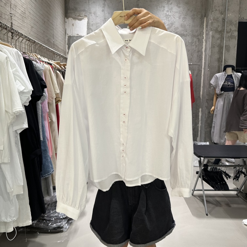 JUNI韓國代購㊣女裝新款時尚推薦人氣真品25春夏襯衫蕾絲衫my juni襯衫/蕾絲衫