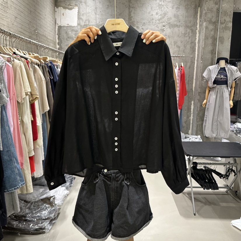 JUNI韓國代購㊣女裝新款時尚推薦人氣真品25春夏襯衫蕾絲衫my juni襯衫/蕾絲衫圖色4