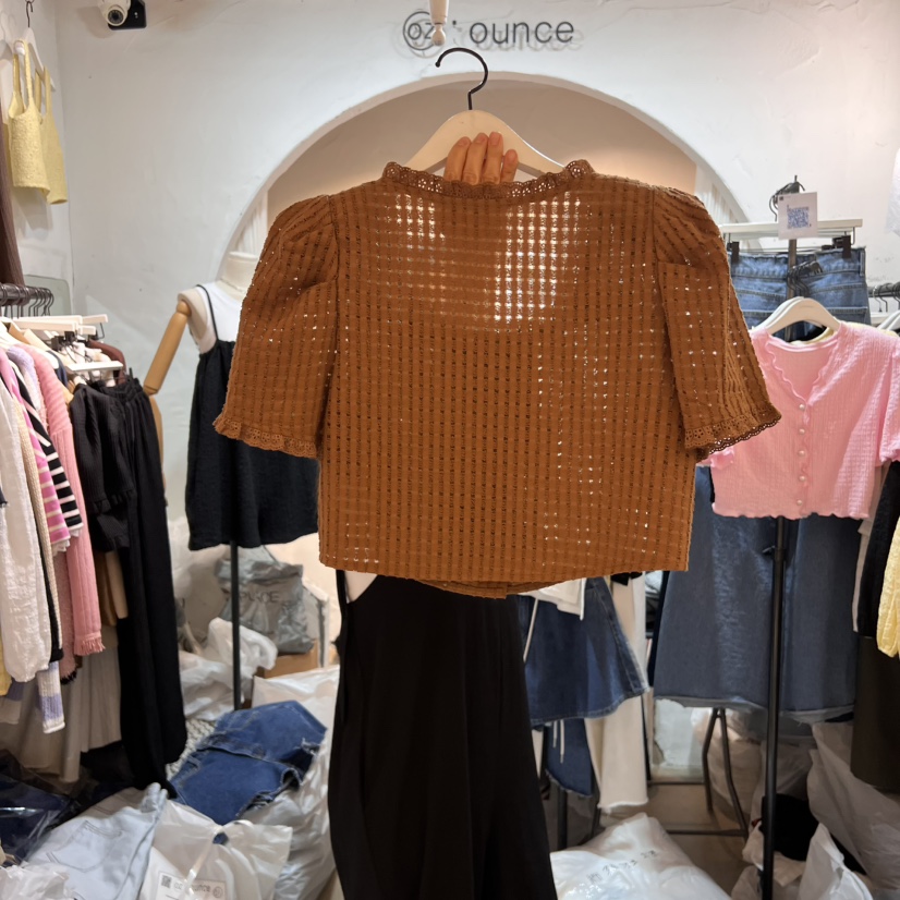 OZ韓國直郵㊣女裝新品真品推薦職業時尚熱賣襯衫蕾絲衫蕾絲OZ.ounce襯衫/蕾絲衫