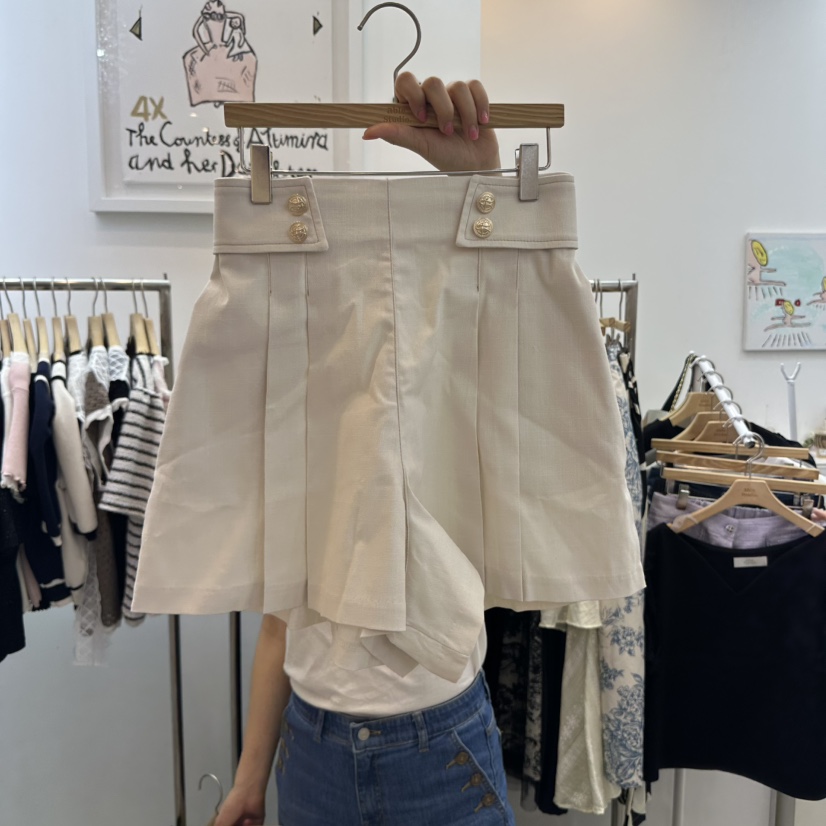 ABLESTUDIO韓國代購㊣女士新品真品推薦25春夏熱賣短褲雙V領ABLE STUDIO短褲圖色1
