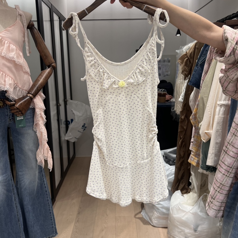 LOVE PULL韓國代購㊣女士新品25春夏推薦時尚職業吊帶背心LOVE PULL吊帶/背心