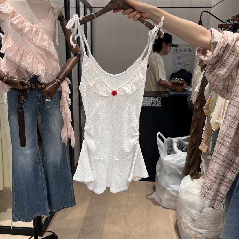 LOVE PULL韓國代購㊣女士新品25春夏推薦時尚職業吊帶背心LOVE PULL吊帶/背心圖色3