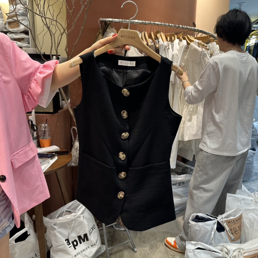 MIENNE東大門㊣直郵女裝新品人氣推薦真品休閑馬甲天然亞麻MIENNE馬甲圖色3
