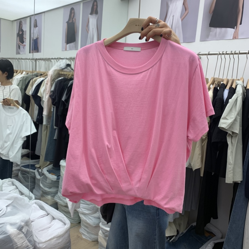 MOI-A韓國代購㊣女裝新品25春夏人氣真品推薦時尚職業熱賣T恤MOI-AT恤圖色2