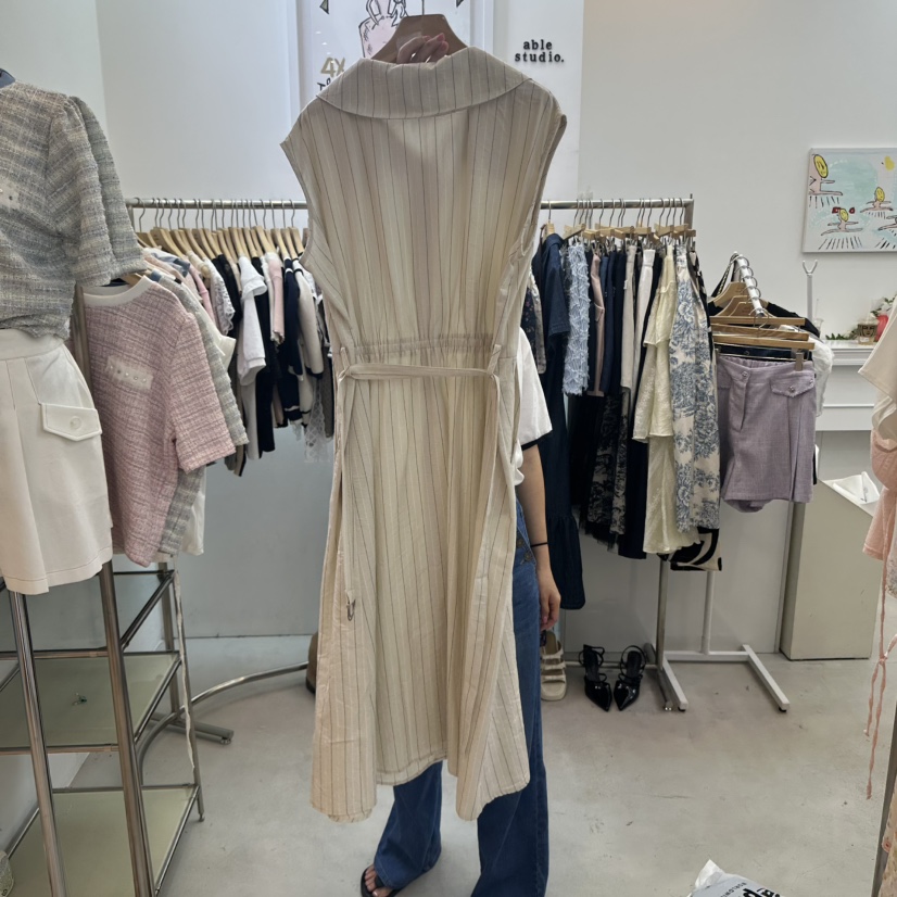 ABLESTUDIO東大門㊣實拍女士新品推薦25春夏連衣裙含腰繩亞麻布ABLE STUDIO連衣裙
