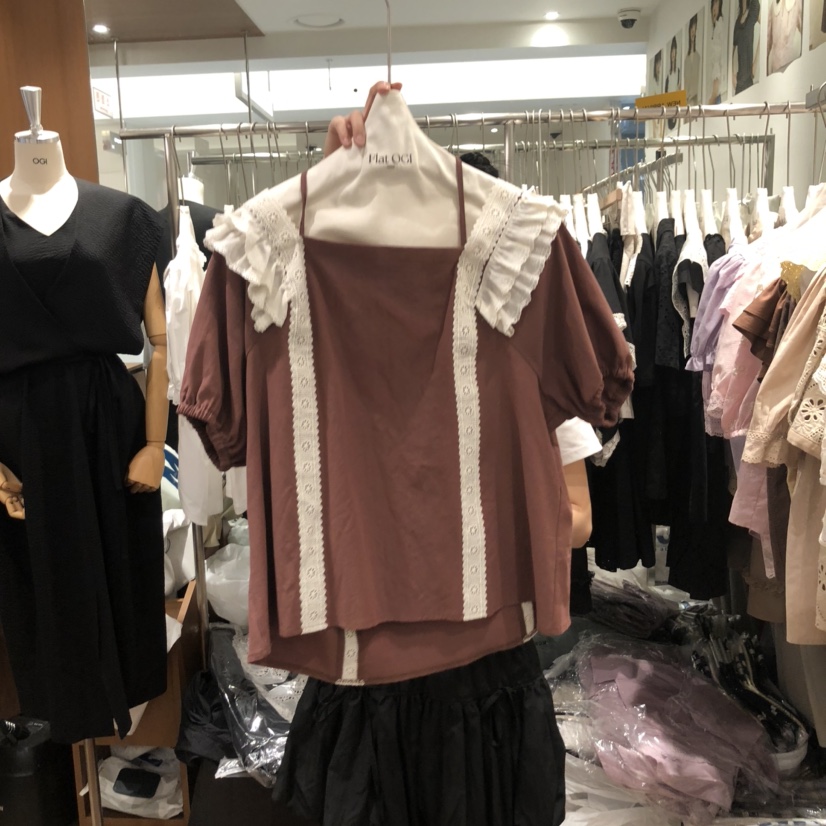 OGI東大門㊣實拍女士新款25春夏推薦人氣休閑真品襯衫蕾絲衫FLat OGI襯衫/蕾絲衫圖色2