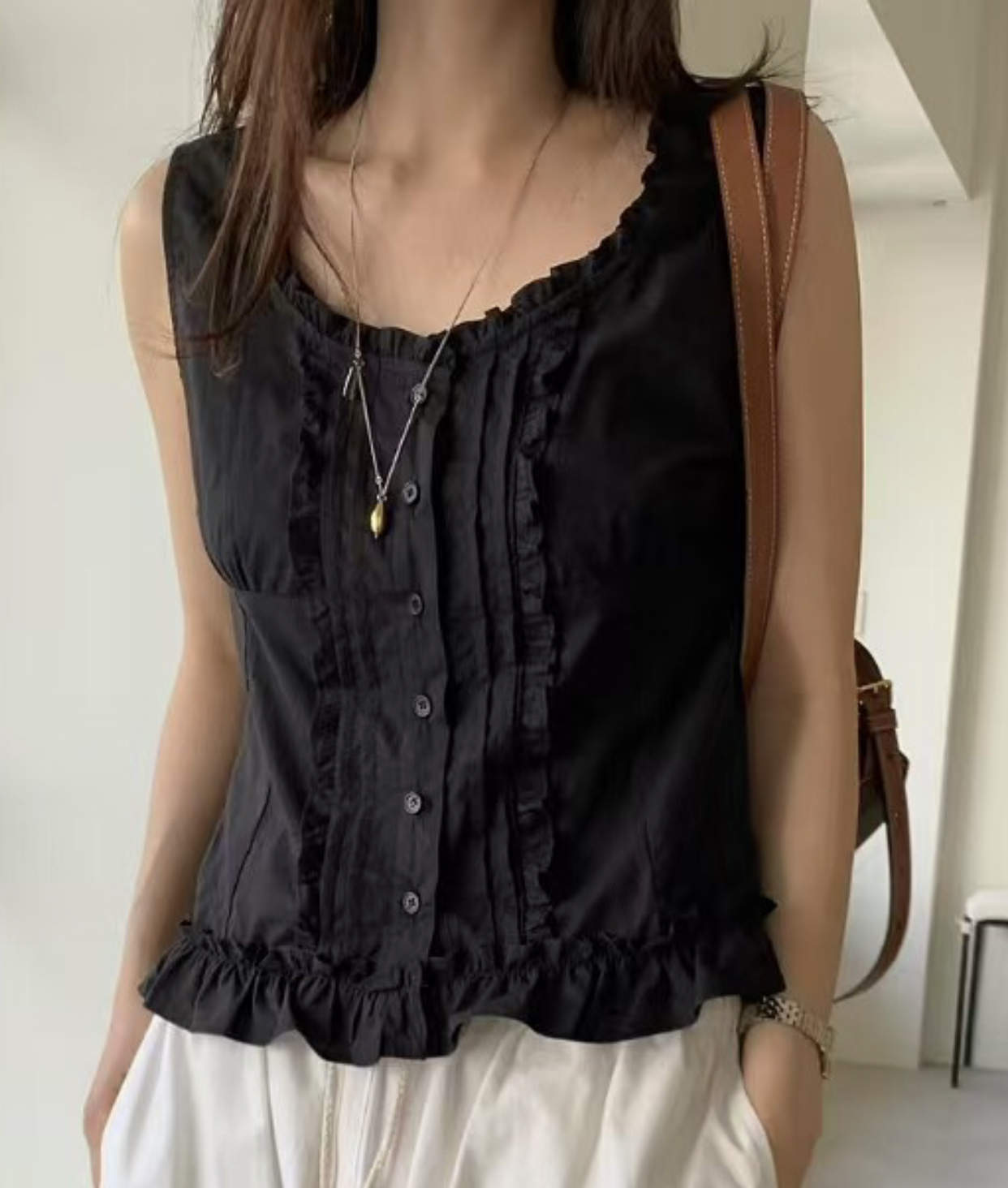 WELL ROW-T東大門㊣實拍女裝新品真品人氣推薦休閑吊帶背心WELL ROW-T吊帶/背心