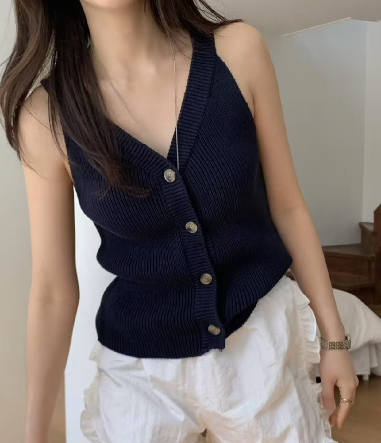 WELL ROW-T韓國代購㊣女士新品25春夏推薦真品職業吊帶背心WELL ROW-T吊帶/背心圖色2