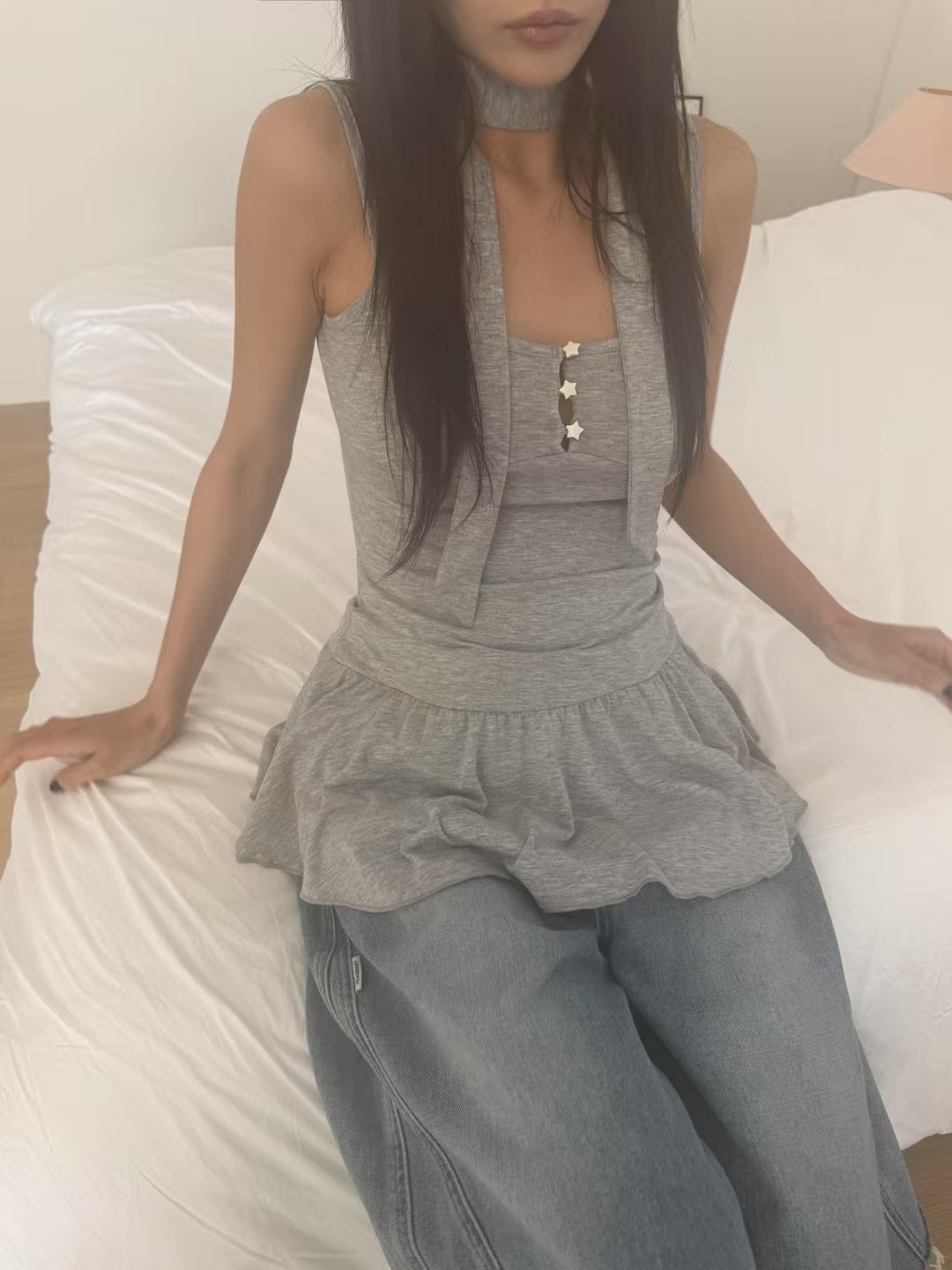 ADULT東大門㊣實拍女裝新款休閑時尚人氣真品熱賣連衣裙含脖帶ADULT連衣裙