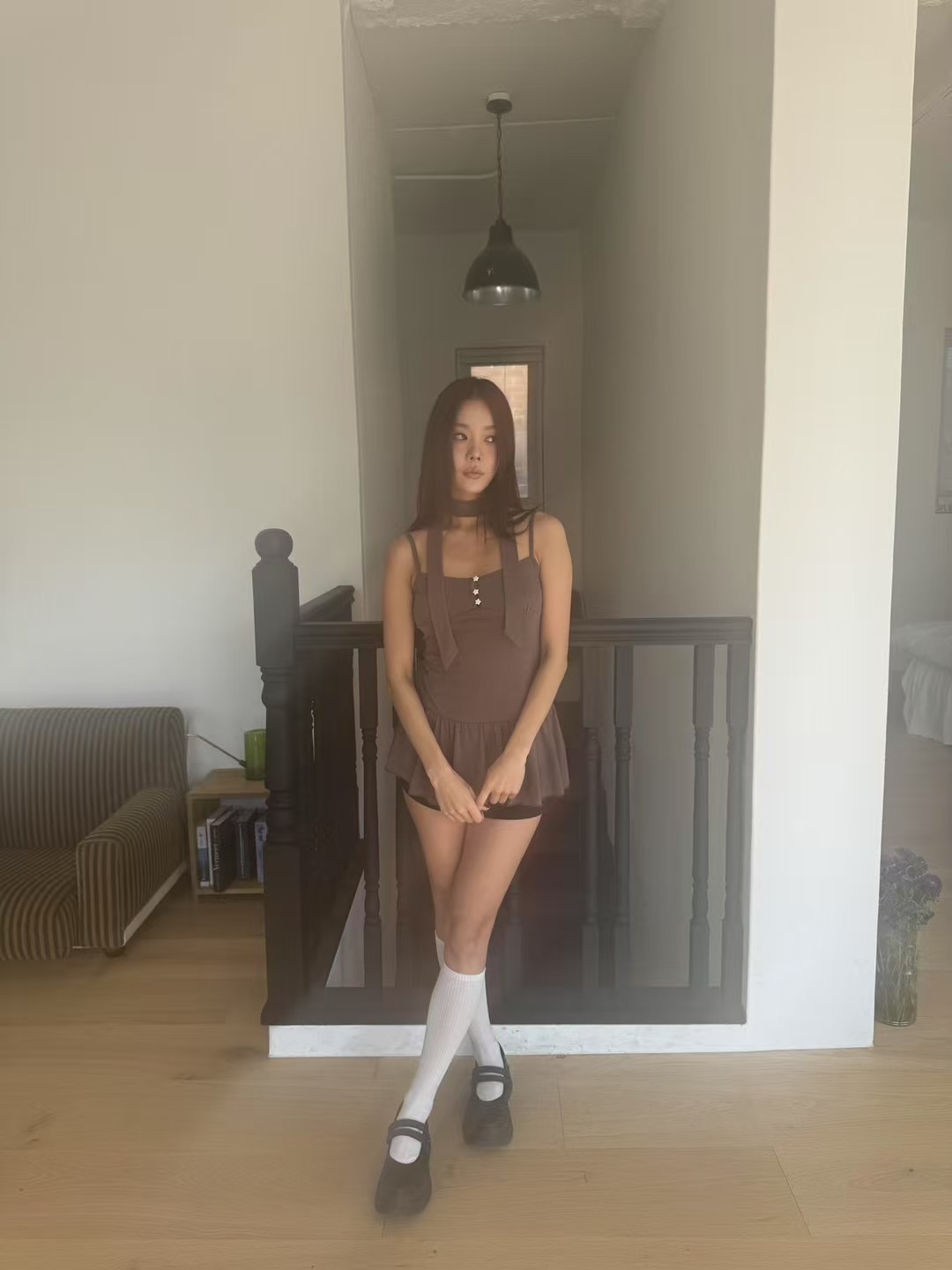 ADULT東大門㊣實拍女裝新款休閑時尚人氣真品熱賣連衣裙含脖帶ADULT連衣裙